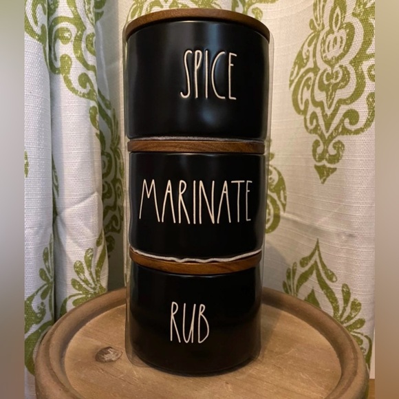 Rae Dunn Black Kitchen Canister Tower - Picture 1 of 3